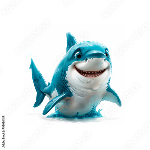 Toy Shark Smiling. Generative AI