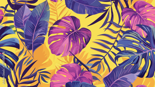 Trend summer seamless pattern with tropical violet pi