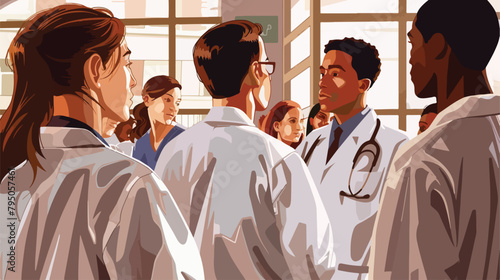 Group of medical students at university Vector illustration photo
