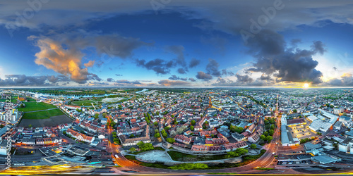 worms germany city center aerial drone panorama 360° vr equirectangular environment (ID: 795058822)