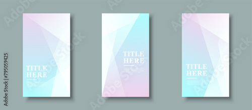 Creative story background, set collection, pastel color, blue and pink gradations, abstract background, slash shape effect. Vector eps 10