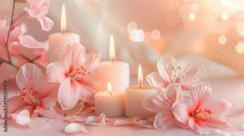 candles and flowers