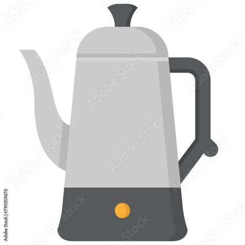 electric coffee percolator pot or coffee maker traditional flat icon photo