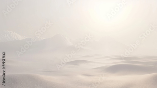 minimal desert foggy dreamscape 3d render