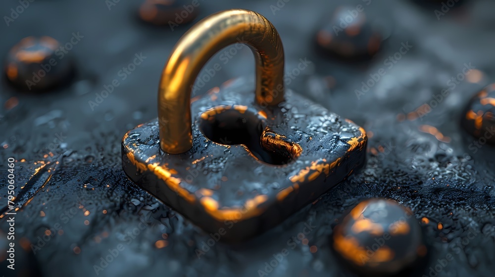 A realistic lock icon on a solid background, appearing sharp and vibrant like an HD image
