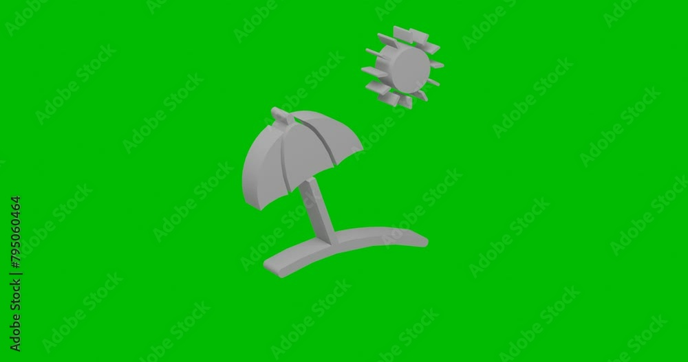 Animation of rotation of a white beach symbol with shadow. Simple and ...
