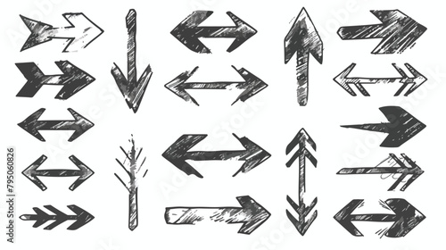 Hand drawn arrow icons vector set solated on white background photo