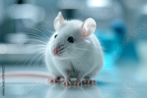 White laboratory mouse for scientific experiments