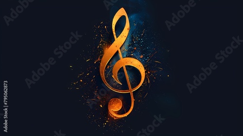 A sharp music note icon on a solid background
