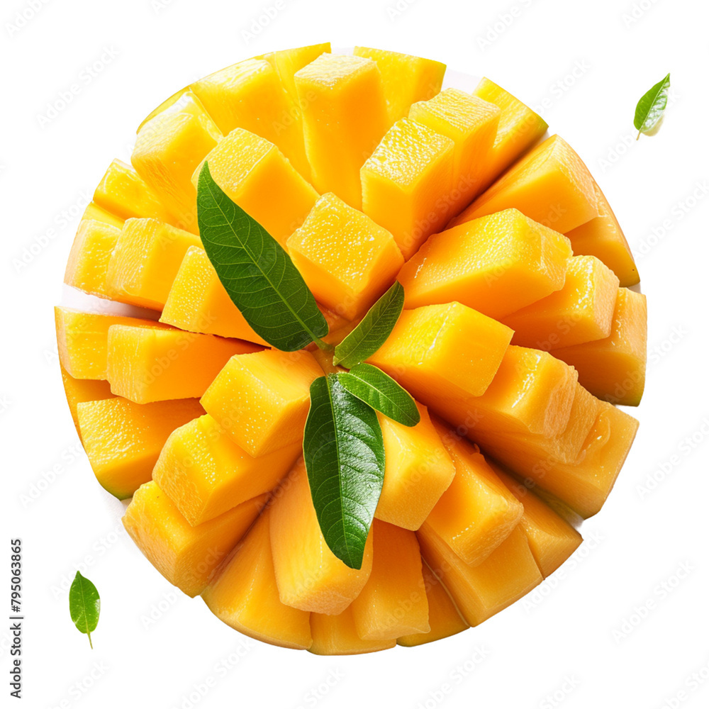 sliced mango isolated on white sliced mango isolated on white