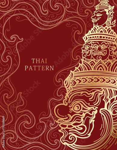 Thai pattern art thai giant literature thai