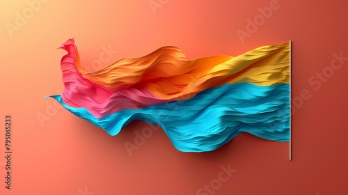 A vibrant flag icon on a solid background