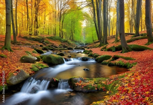 Tranquil Streams: Nature's Painting in Autumn