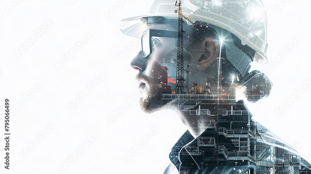 Engineers at Work Architects Double Exposure generative ai Engineers at Work Architects Double Exposure generative ai