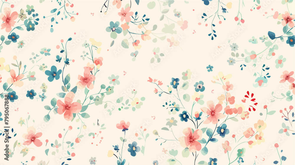 Vintage floral background. Floral pattern with small