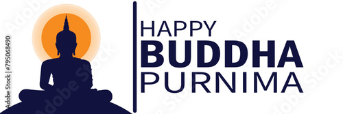 Happy Buddha Purnima. Suitable for greeting card, poster and banner. Vector illustration.