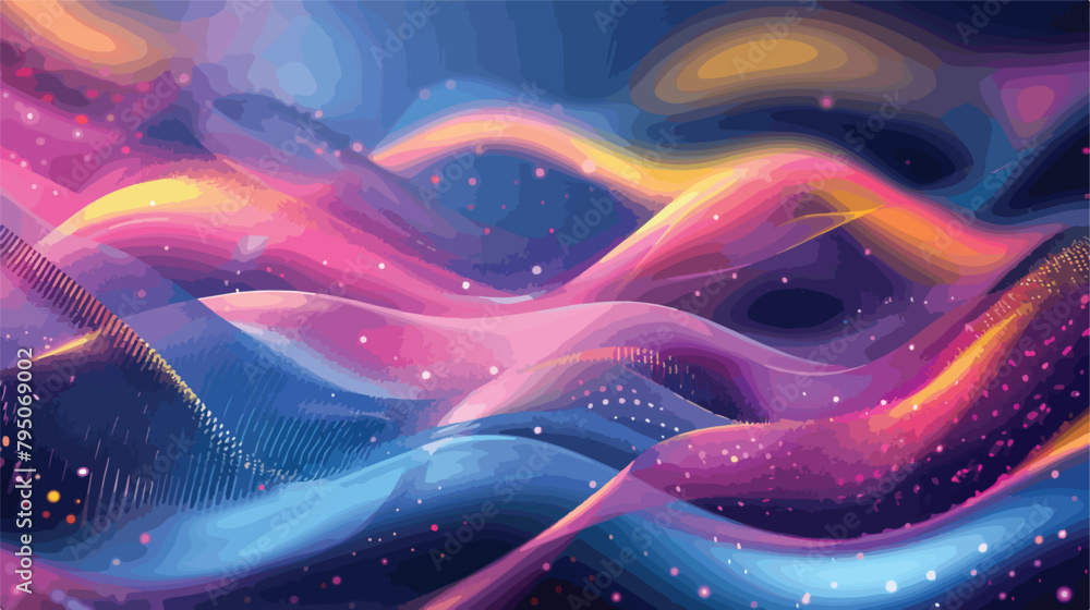 Wave abstract background with blurred effect colorful