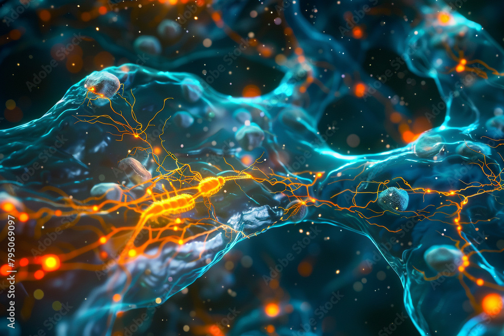 fluorescent markers illuminating pathways in a cellular process, key to understanding disease mechanisms fluorescent markers illuminating pathways in a cellular process, key to understanding disease mechanisms