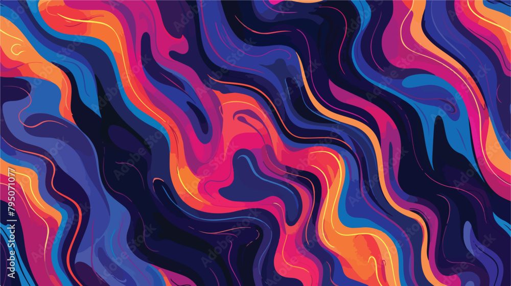 Wavy Seamless Trippy Pattern. Abstract Vector Swirl background