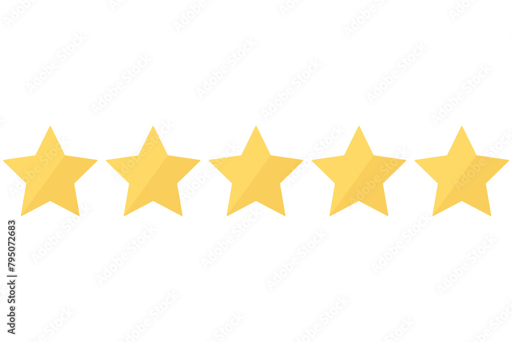 Five stars icon vector isolated on white background. Five stars icon vector isolated on white background.