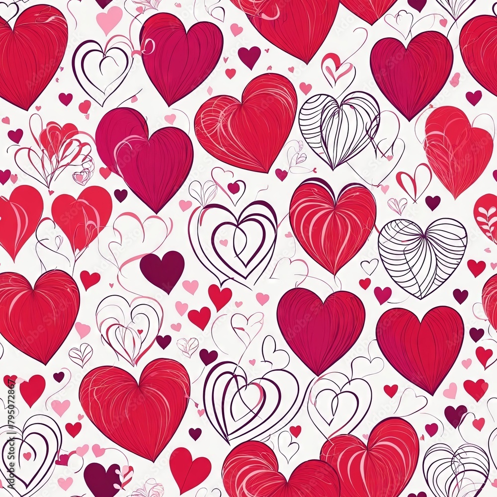 Hearts Seamless Pattern Background Hearts Seamless Pattern Background