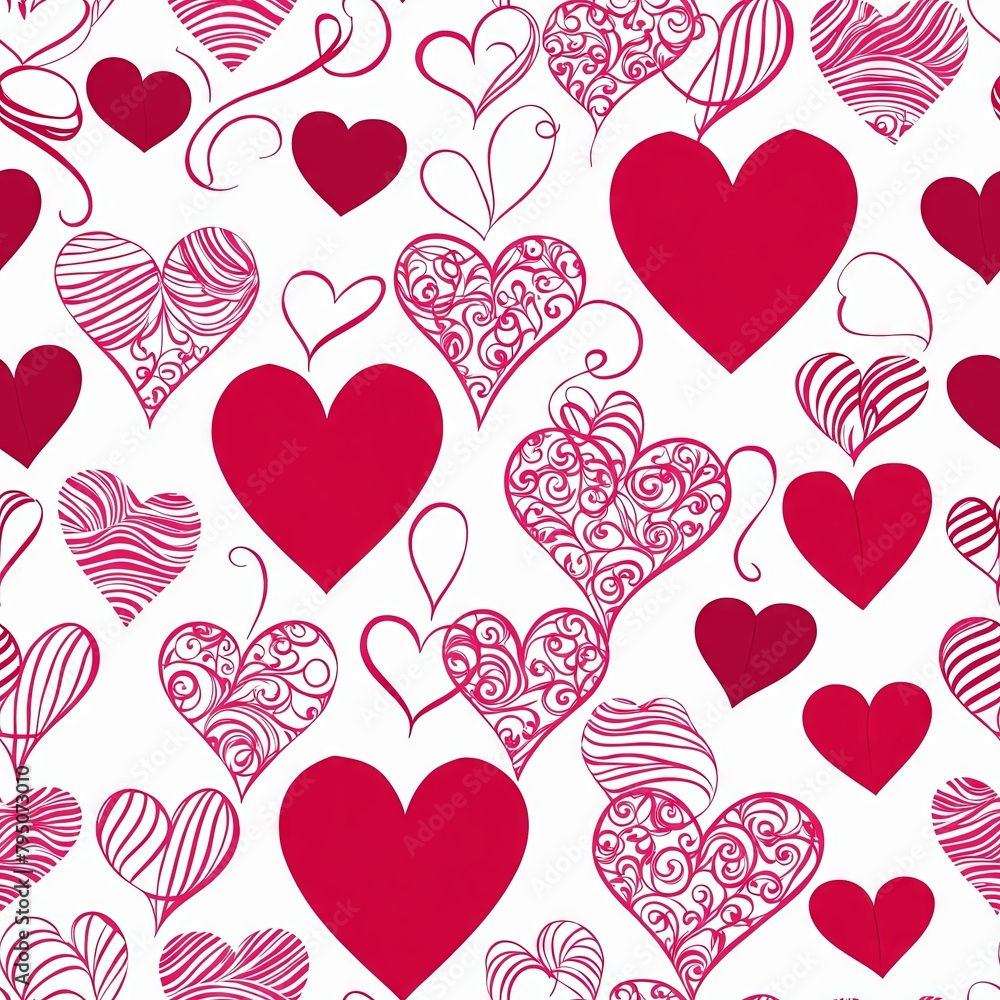 Hearts Seamless Pattern Background