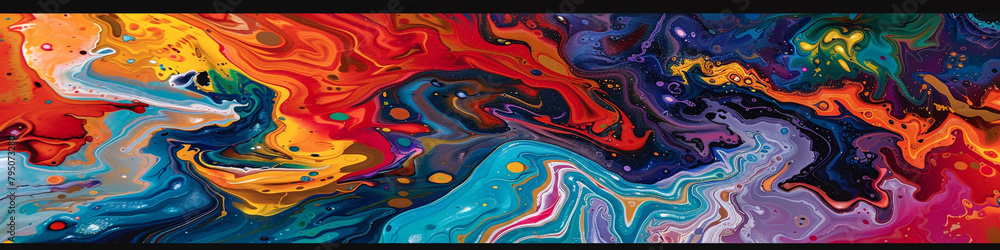 A symphony of liquid hues cascades and swirls, weaving a tapestry of emotion and expression in its wake.