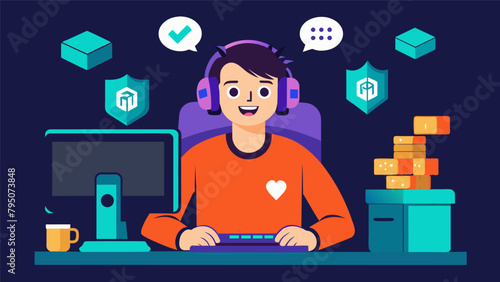 An avid gamer streaming their gameplay on platforms like Twitch and earning money from subscriptions and donations.