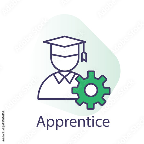 Apprentice Vector Icon. Design  Icon representing the role of an apprentice.