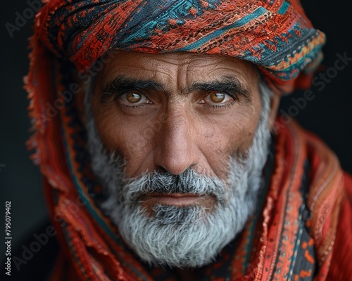 Middle Eastern man, a portrait of heritage and resilience photo