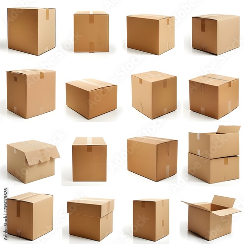 cardboard boxes isolated on white background © Mehak