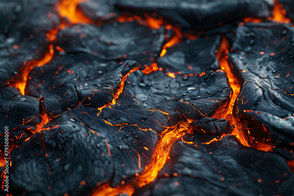 Glowing lava cracks in volcanic terrain, power of nature 8k wallpaper background Glowing lava cracks in volcanic terrain, power of nature 8k wallpaper background