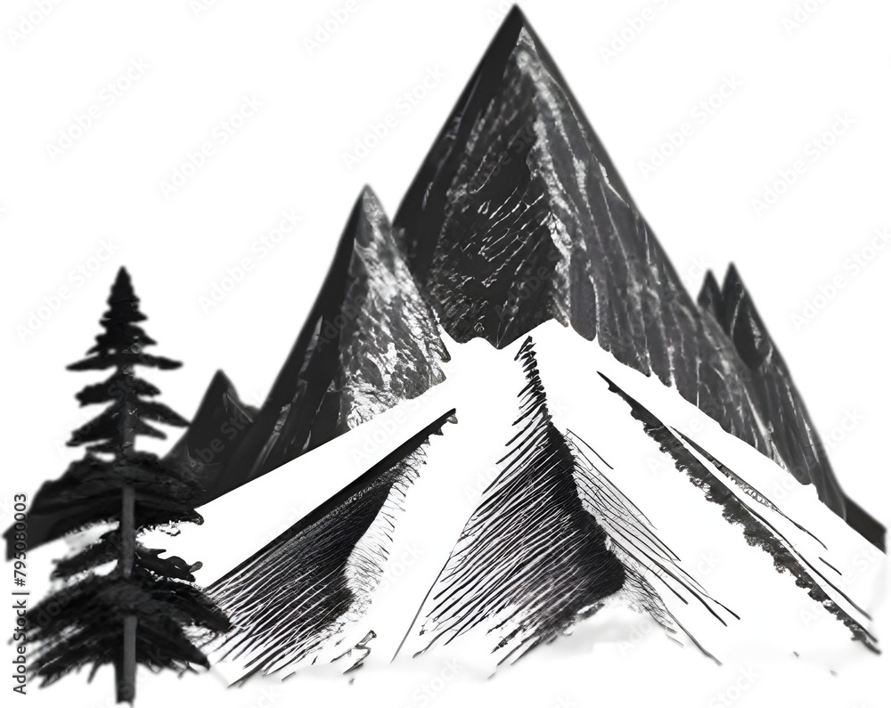 Obraz premium Mountain Silhouette Clipart.