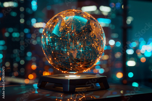 Futuristic plexus globe