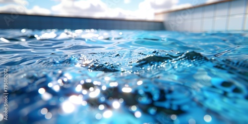water in the pool close-up Generative AI © ShPRoman