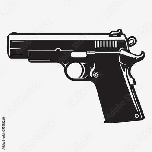 A minimalist vector illustration of the Browning Hi Power focusing Vector