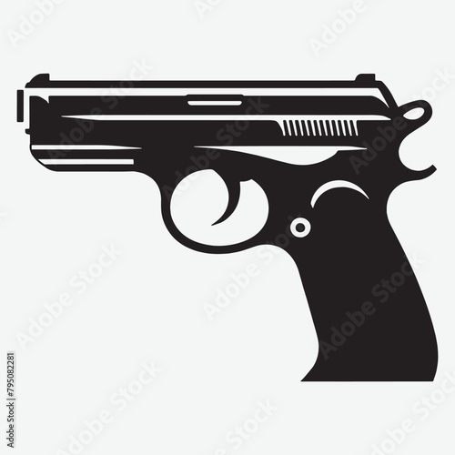 A minimalist vector illustration of the CZ 75 pistol highlighting Vector