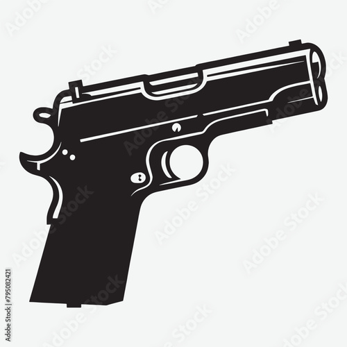 A stylized vector depiction of the Colt M1911 showcasing Vector