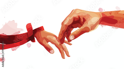 World Aids day 1 december card. Female hand holds bab