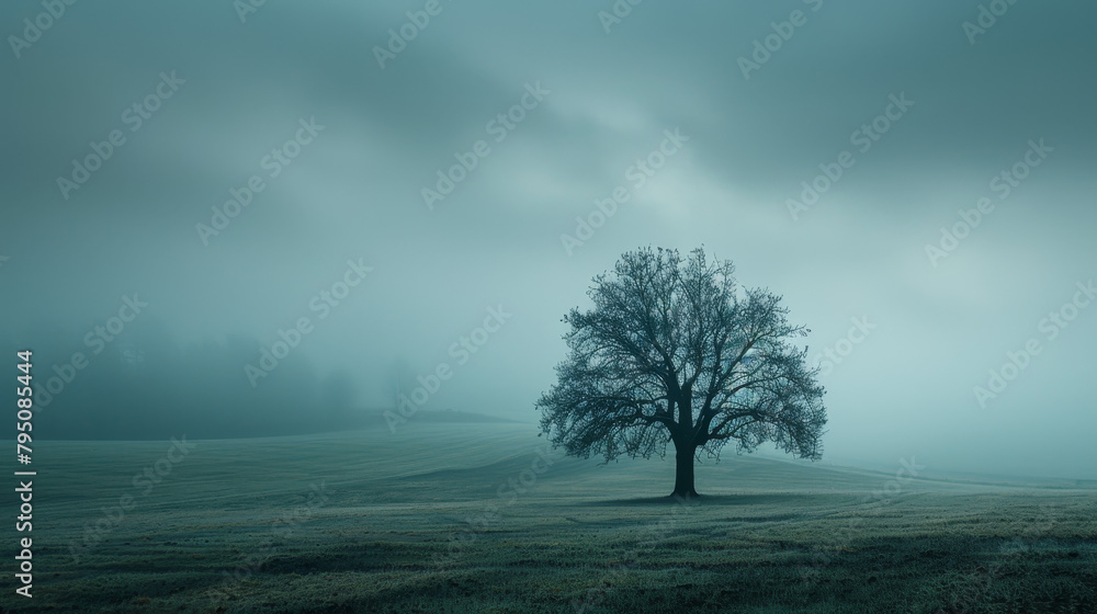 A lone tree stands in a field of grass A lone tree stands in a field of grass