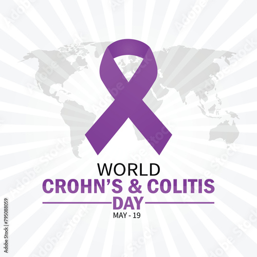 World Crohn's and Colitis Day. May 19. Holiday concept. Template for background, banner, card, poster with text inscription. Vector illustration.