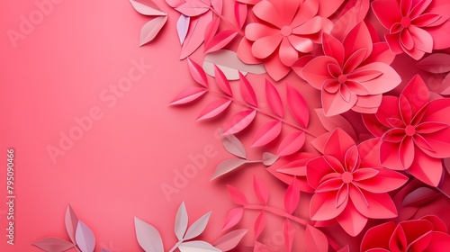 colored paper flowers wallpaper on background, spring summer background © acnaleksy