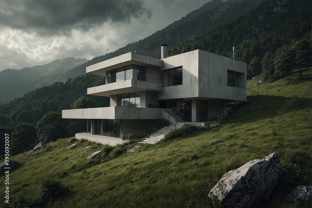 House on Top of Green Hill Among Granite Peaks House on Top of Green Hill Among Granite Peaks