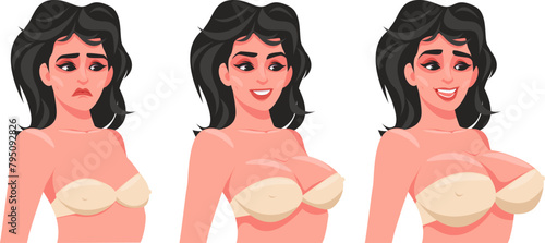 concept of plastic surgery for female breast augmentation