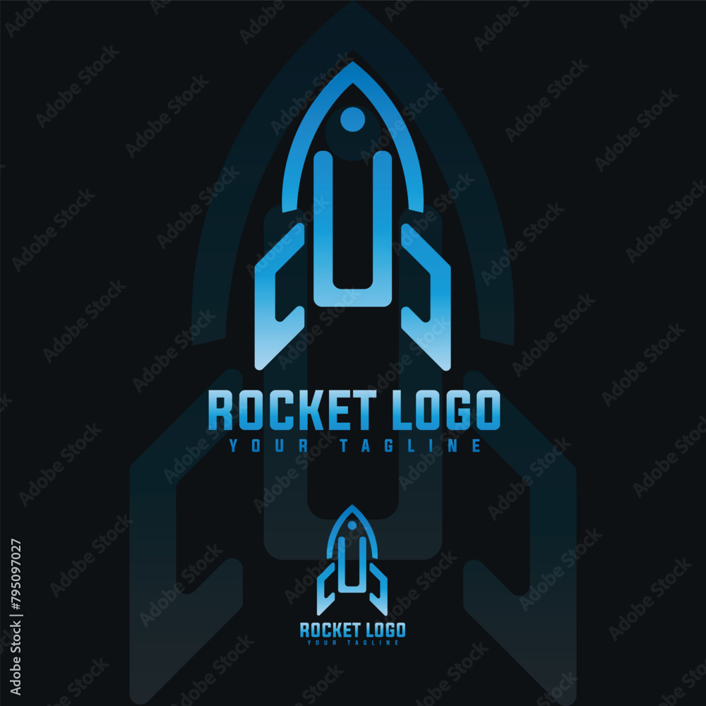 Illustration Rocket logo Colorful Style Illustration Rocket logo Colorful Style