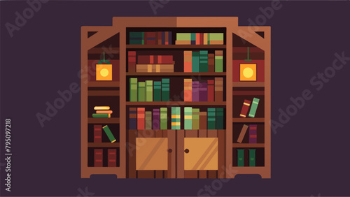 A custombuilt bookshelf crafted from salvaged barn doors and adorned with hidden lighting creates a unique and functional display for a book lovers.