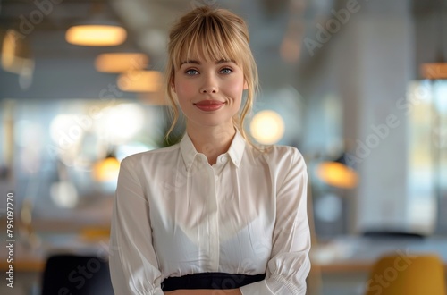 Woman in White Shirt Posing