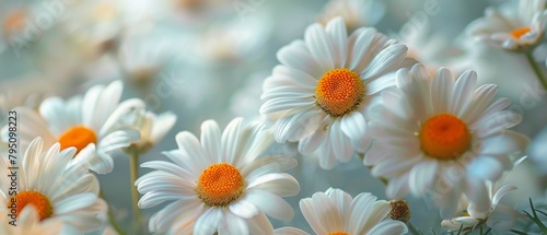 Cluster of White Flowers With Orange Centers