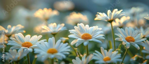 Field of White Daisies With Yellow Centers