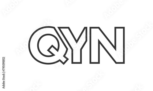 QYN logo design template with strong and modern bold text. Initial based vector logotype featuring simple and minimal typography. Trendy company identity. (ID: 795098812)